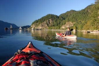 Kayak de mar en la Columbia Británica