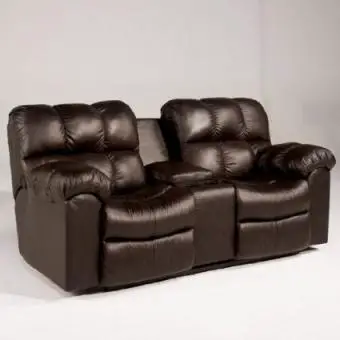 Sofá de dos plazas reclinable color chocolate doble de la colección Famous