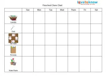 tabla de tareas preescolares