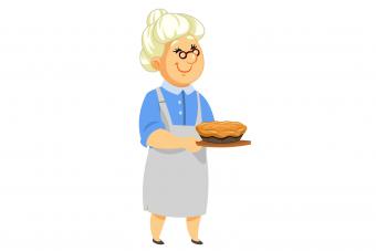 abuela y pastel