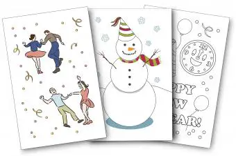 Diseños de tarjetas de año nuevo