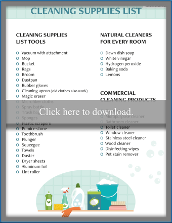 Lista de productos de limpieza
