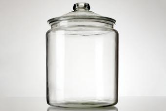 tarro de galletas de vidrio transparente para almacenamiento de costura