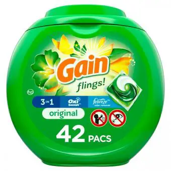 Gain Flings Original Scent, 42 paquetes de detergente para ropa